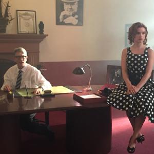 Lora McHugh with Eric Roberts on the set of Eternity