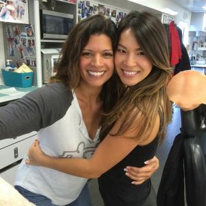 On the set of Jane the Virgin with actress Andrea Navado