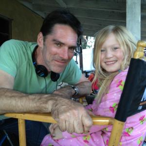 Abigail on set of Criminal Minds with ActorDirector Thomas Gibson September 4 2014