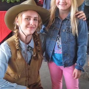 Actress Ellary Porterfield and me I played her daughter in the High Plains Drifter episode  in Agoura Hills California