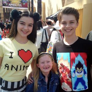 Abigail Zoe Lewis arrivesMerit Leighton and Jacob Hopkins at Premiere Of Dragon Ball Z Resurrection F held at the Egyptian Theatre on April 11 2015 in Hollywood California