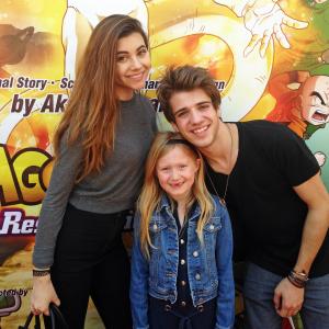 Abigail Zoe Lewis arrives Oliva Stuck and Brandon Tyler Russell at Premiere Of Dragon Ball Z Resurrection F held at the Egyptian Theatre on April 11 2015 in Hollywood California