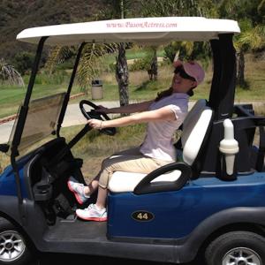 Pason being funny Comedy in Golf Cart at WIF Malibu Celebrity Golf Classic Oh boy they let me the redhead actress drive a Golf Cart!