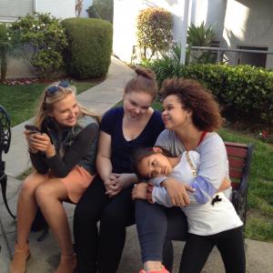 Veronica, Miranda, Rachael and Cheyenne on set 