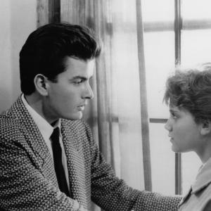 Still of Charlie Sheen and Kerri Green in Three for the Road (1987)