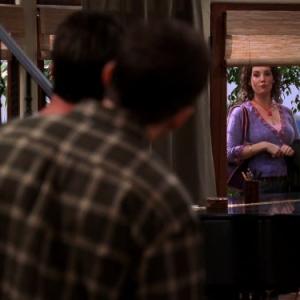 Still of Charlie Sheen Jon Cryer and Melanie Lynskey in Two and a Half Men 2003