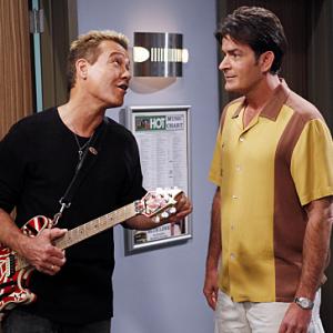 Still of Charlie Sheen and Edward Van Halen in Two and a Half Men (2003)