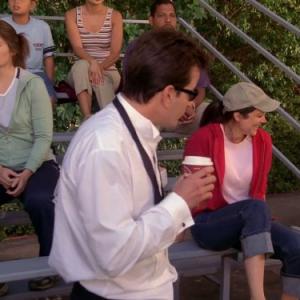 Still of Charlie Sheen and Liz Vassey in Two and a Half Men (2003)