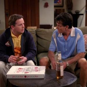 Still of Charlie Sheen and JD Walsh in Two and a Half Men 2003