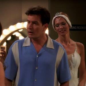 Still of Charlie Sheen and Maria Tornberg in Two and a Half Men 2003