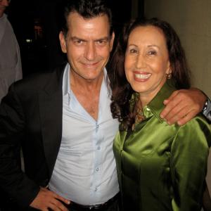 Gloria Laino and Charlie Sheen at screening of A Glimpse Inside the Mind of Charles Swan III