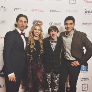 (from right to left) Artin John, Harrison Houde, Sydney Scotia & Zachary Gulka at the 2015 UBCP-ACTRA Awards Red Carpet