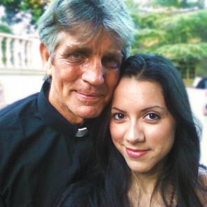 on the set of The Cloth with Eric Roberts