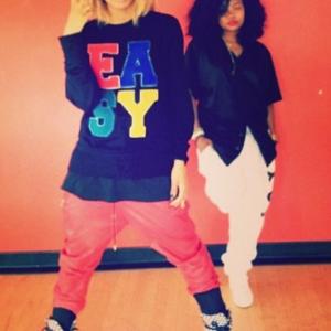 Rehearsing with Ciara for the Im Out video release featuring Nicki Minaj
