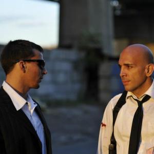 Gilbrando Acevedo with actor and friend, Chris Lazzaro in Denounced.