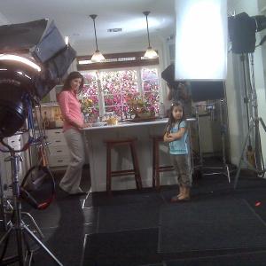 Sasha May on the set of Barilla Commercial