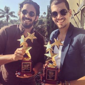 Director, Assaad Yacoub and Director of Photography, Nick Landa, accepting their Accolade Awards of merit for Cherry Pop.