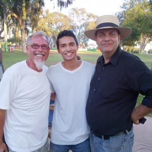With director Mark Maine and producer Kevin Diamond on set of La Migra