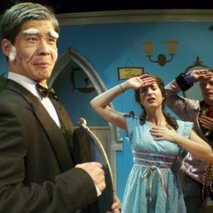 Eddie Liu, Shelly Hacco, and Bill Doherty Jr. in Theatre 68's production of 