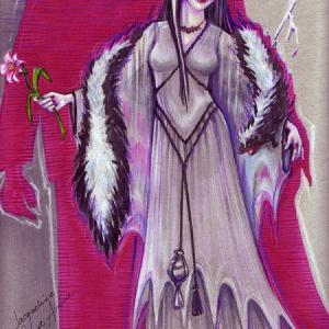 MUNSTERSsketch for Veronica Hamel as Lily Munster  Costume design by Jacqueline Saint Anne