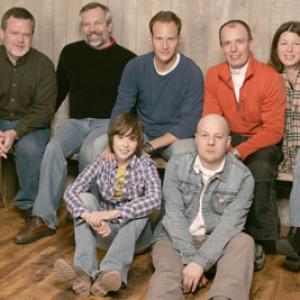 Back row: Michael Caldwell, Brian Nelson, writer, Patrick Wilson and Rosanne Korenberg. Front row: Ellen Page and David Slade, director