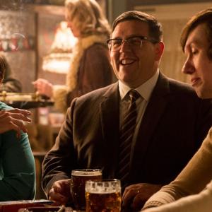 Still of Brendan Patricks, Nick Frost and Lawry Lewin. Mr SLoane (2014)