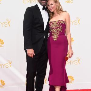 Jon Hamm and Jennifer Westfeldt at event of The 66th Primetime Emmy Awards 2014