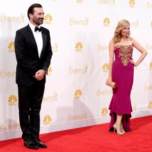 Jon Hamm and Jennifer Westfeldt at event of The 66th Primetime Emmy Awards 2014
