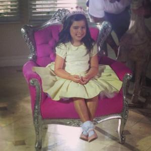 Sophia Grace on set of her music video for Girls Just Gotta Have Fun
