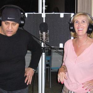 Antoine Jaja and Shelley rehearsing their Get Syked Music Track and lyrics