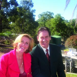 Hosts Shelley Sykes and Kieren Revell on location for TV Show Health Wealth & Happiness