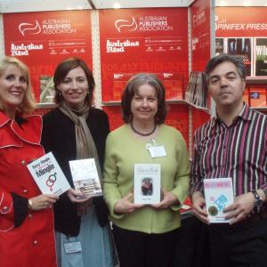 Australian Publishers Association Frankfurt displaying 4 of the 5 of Shelleys Award winning books