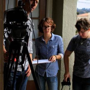 Writer Kim Nunley and Director of Photography Thomas Broening on the set of SLY SYLVESTER