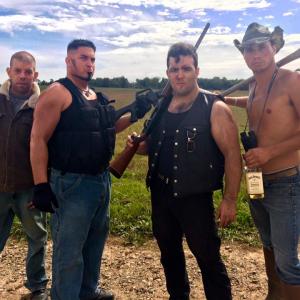 Benny Benzino as Russo 2nd from left on the set of Night of the Living Dead Rebirth