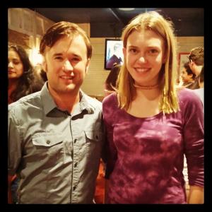 Haley Joel Osment with Julia King  Sex Ed wrap party