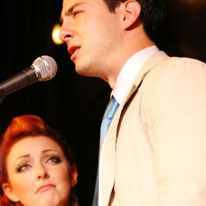 Husband  Wife duo Christopher Kale Jones  Jenna CokerJones Singing at the UPRIGHT CABARET in Los Angeles