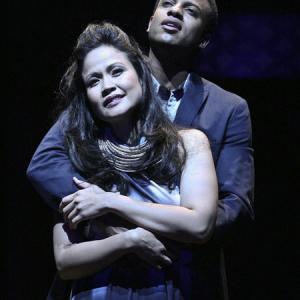 Elijah Rock as Anatoly and Joan Almedilla as Florence in the production of CHESS at the East West Players in Los Angeles, CA. Opens May 15, 2013.