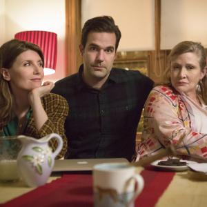 Still of Carrie Fisher Sharon Horgan and Rob Delaney in Catastrophe 2015