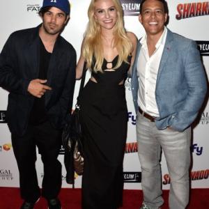 writer Jared Cohn, actress Jackie Moore, actor Demetrius Stear arrive at Fathom Events Presents The Premiere Of The Asylum And Syfy's 