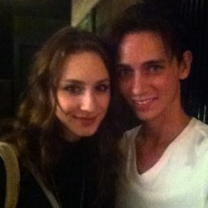 Actress Troian Bellisario and actor Alexander Rain after the benifit stage reading of the play The Third On August 2 2014