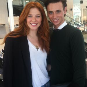 Actor Alexander Rain (G.B.F.) and actress Rachelle Lefevre (Twilight, The Dome) at Barny's New York in Beverly Hills July 21, 2014