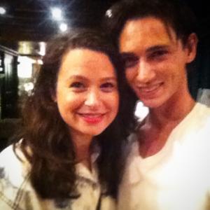 Actors Katie Lowes and Alexander Rain after a the benefit stage reading of the play The Third on August 2 2014