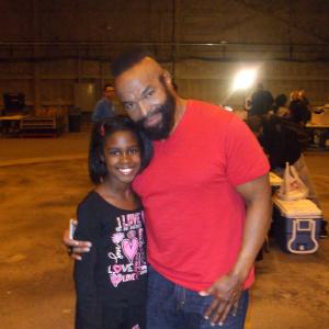 Lexi working with Mr. T on Old Navy Commercial.