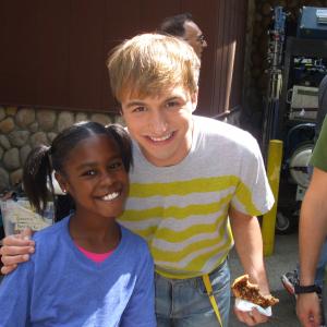 Lexi with Lucas on the set of Nickelodeoens Camp Fred 3 the movie