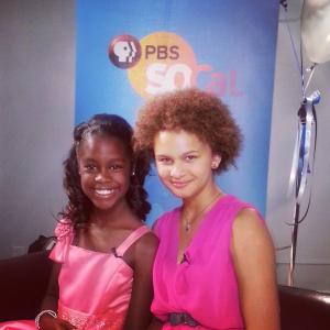 Alexis hosting PBSSocal's California Student Media Festival with her BFF.