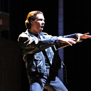 Cameron as Conrad Birdie in Bye Bye Birdie February 2011 at the Norris  Negri Performing Arts Center