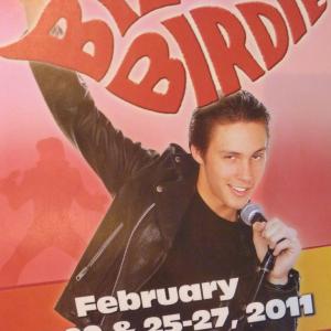 Bye Bye Birdie Poster with Cameron as Conrad Birdie - Norris / Negri Performing Arts Center - February 2011