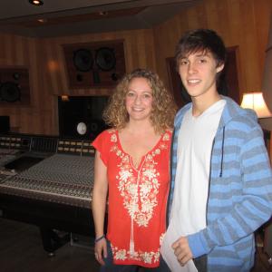 Cameron in the ABC recording studio with Musical Director Frankie Pine for ABCs Body of Proof TV show Details TBA at a later date