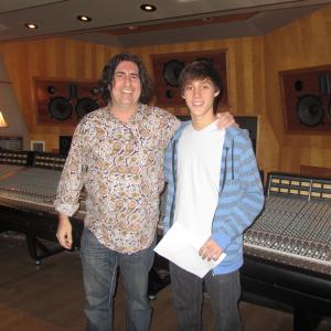 Cameron Boyer with song writer Martin Blasick in the ABC recording studio