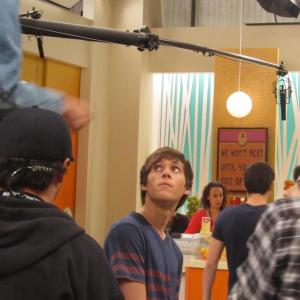 Cameron on set of Nickelodeon's 